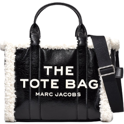 Marc Jacobs Medium The Crinkle Shearling Tote Bag - Black/White