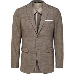 Selected Slim Oasis Linen Blazer - Dark Sand Melange