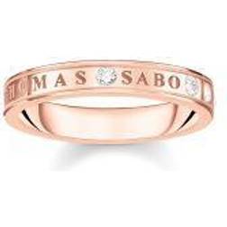 Thomas Sabo Ring med vita stenar roséguldpläterad