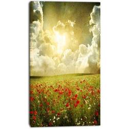 Design Art Poppies on Cloudy Background Graphic on Wall Decor