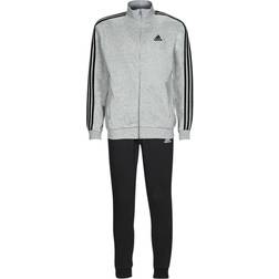 adidas Basic 3-Stripes French Terry Track Suit - Medium Grey Heather/Black