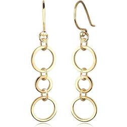 Elli Örhängen Damer Ringar Cirklar Geo Elegant Filigran - 925 Sterlingsilver Förgyllt