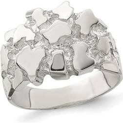 Gem & Harmony Textured Nugget Ring - Silver