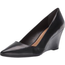 Franco Sarto Damen Pumps, schwarzes Leder,38.5