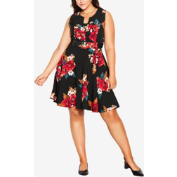 City Chic DRESS ANGELICA Black Poppy Play Black Poppy Play