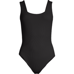 Casall Square Neck Rib Swimsuit - Black