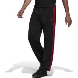 adidas Pantaloni Da Tuta Essentials Warm-Up Open Hem 3-Stripes - Neri/Scarlatto