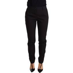 Dolce & Gabbana Tapered Trouser Virgin Wool Pants Black