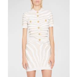 Balmain Zebra Stickade Kofta - Multicolor