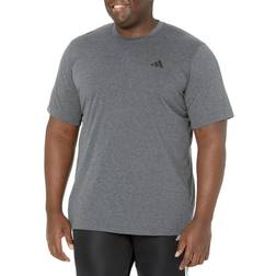 adidas Men's Essentials Feel Ready Training T-Shirt, Dark Grey Heather/White/Black