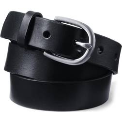 Women's Lands' End Classic Leather Belt, Medium, Black