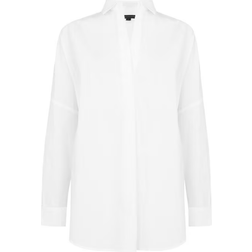 French Connection Rhodes Oversize V-Neck Poplin Shirt - Linen White