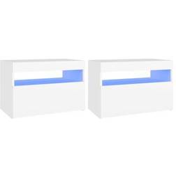vidaXL Cabinet & Led Lights Sengebord 35x60cm