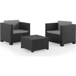 Conjunto De Jardín Mesa + 2 Sillas Reciclado Diva Sillón