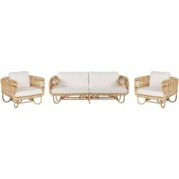 Beliani Gartenmöbel Set Beige mit Kissen Lounge-Set