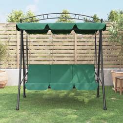 vidaXL Balancelle De Jardin Avec Auvent Vert 198 cm Tissu Et Acier