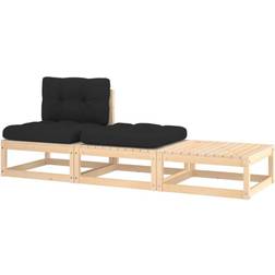 vidaXL 3-tlg Garten-Lounge-Set mit Kissen Kiefer Massivholz Lounge-Set