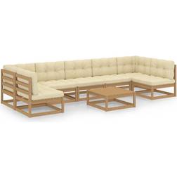 vidaXL 8-tlg Garten-Lounge-Set mit Kissen Honigbraun Lounge-Set