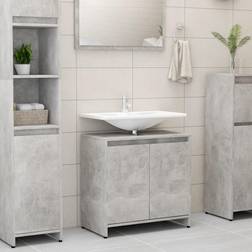 vidaXL Armario De Baño Madera Contrachapada Gris Hormigón 60x33x58 cm