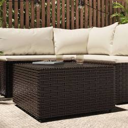 vidaXL Tavolino Quadrato da Giardino Marrone 50x50x30 cm in Polyrattan