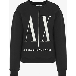 Armani Exchange Icon Logo Crew Neck Sweatshirt - Black