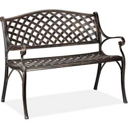 Relaxdays 2-Seater Patio 85x127x62 cm Black/Green Garden Bench