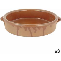 Bigbuy Cooking Kasserolle Barro Clasico Brun Keramik Ø 28 cm 3 Enheder med låg