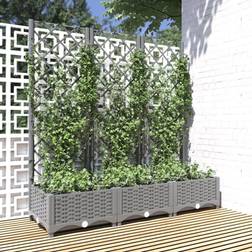 vidaXL Garden Planter Light Grey Polypropylene 47.2 x 15.7 x 47.8 in