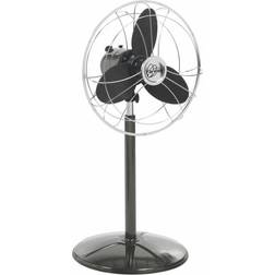 Ventilateur Sur Pied Ø40 cm 40W Rétro Indus Anthracite Et Chrome