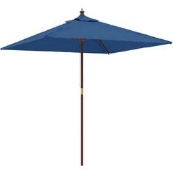 vidaXL Haveparasol træstang azurblå