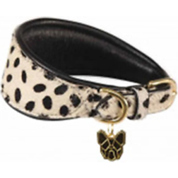 Digby & Fox Printed Cow Hair Greyhound Collar, Leopard X Leopard