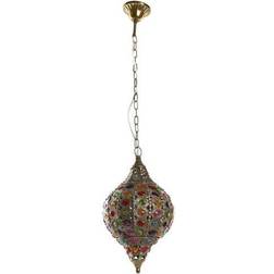 Dkd Home Decor Loftslampe Gylden Metal Multifarvet 40 W Pendel ∅ 61cm