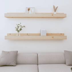 vidaXL Estantes 2 Uds Madera 110x12x9 cm Estantería de Pared 110cm
