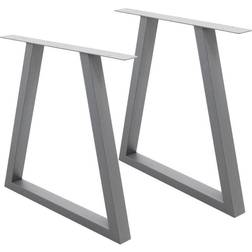 ECD Germany Set 2 Pieds 60 x 72 cm Forme Trapézoídal Gris Acier Thermolaqué Pied de table