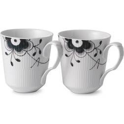 Royal Copenhagen Black Fluted Mega Krus 38cl 2stk