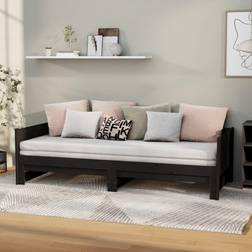 vidaXL Sohvasänky Ulosvedettävä Musta Täysi 2x 80x200 cm