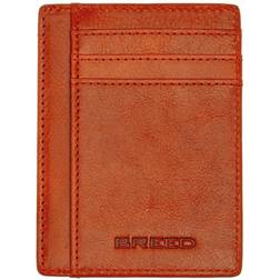 Breed Mens Chase Genuine Leather Front Pocket Wallet - Orange