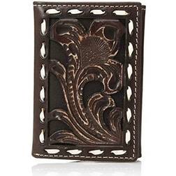 Ariat Embossed Laced Tri-Fold Wallet - Brown