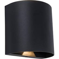 Lutec Gemini Beams Rund Udendørs LED Væglampe H11 cm Mat Sort Vægplafond