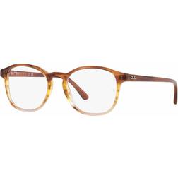 Ray-Ban RB5417 Gestreept bruin en geel Montuur Helder Glazen gepolariseerd 52-19