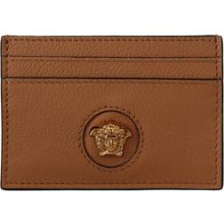 Versace Brown Calf Leather Card Holder Wallet