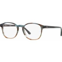 Ray-Ban Unisex Phantos Eyeglasses, RB5417 Striped Blue, Green Striped Blue/Green