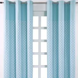 Homescapes W 137cm Drop 182cm, Cotton Stars Ready Made Eyelet