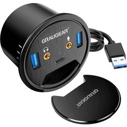 Graugear G-THUB-AU-60 2 Porte Hub USB 3.0 Nero