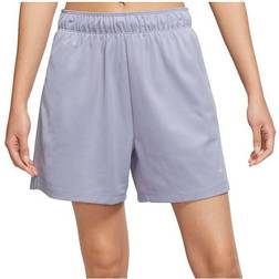 Nike Attack Women's Dri-FIT Fitness Mid-Rise 5" Unlined Shorts - Indigo Haze/Gridiron/Oxygen Purple