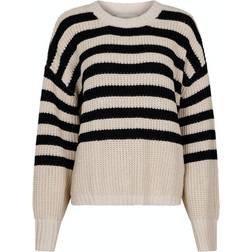 Neo Noir Dakota Stripe Knit Blouse - Black