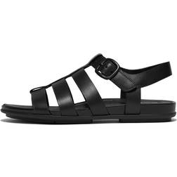 Fitflop Gracie Rubber-Buckle Leather Fisherman Sandals - Black