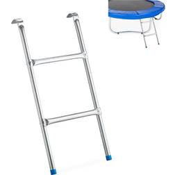 Relaxdays Scaletta per Trampolino, da Agganciare, con 2 Pioli, HxL 76X38 cm, Colore Argento