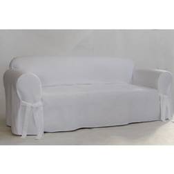 Classic Slipcovers Loveseat Loose Sofa Cover White