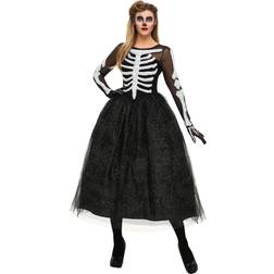 Fun Costumes Women's Skeleton Beauty Plus Size Costume Black White S
